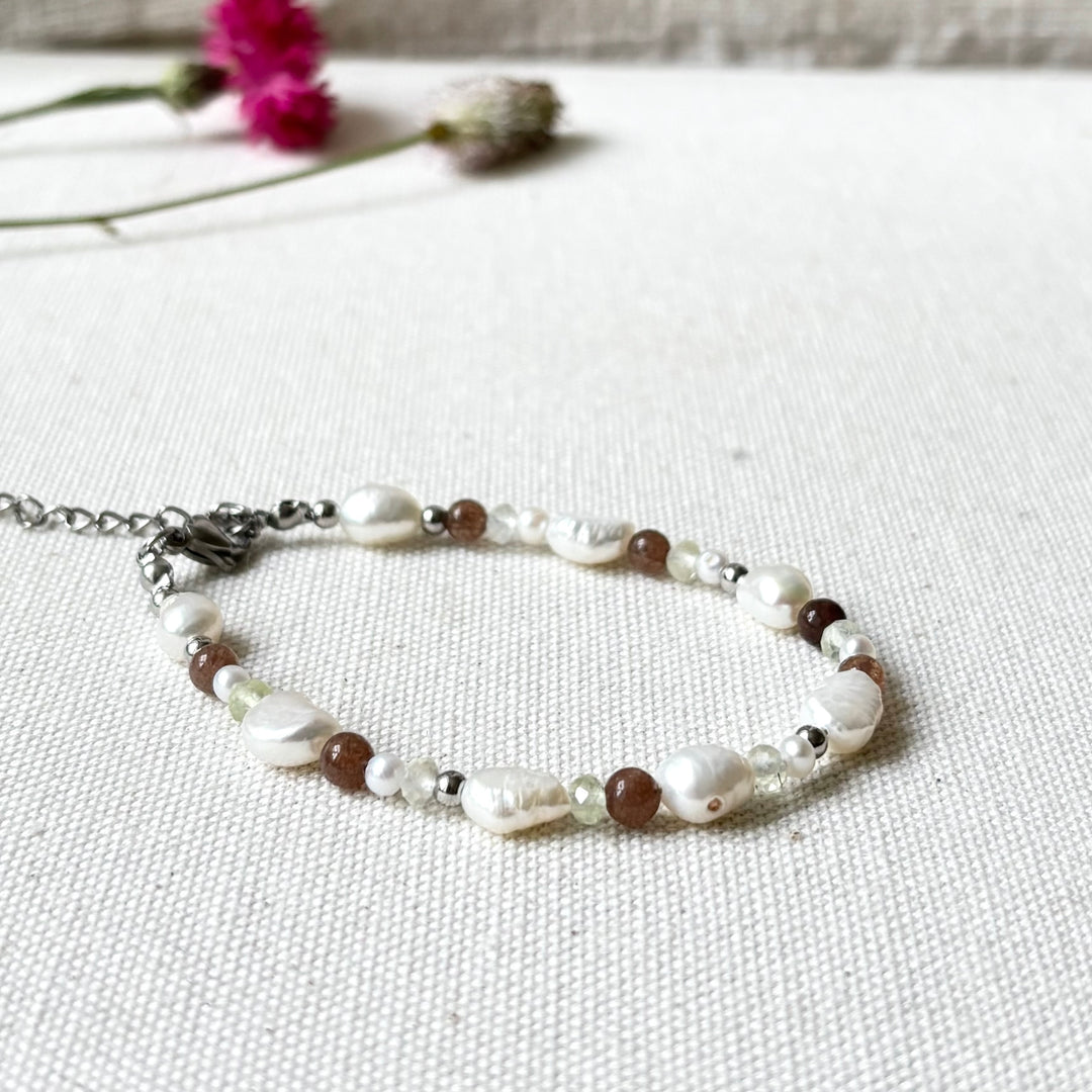 Freshwater Pearl & Moonstone Bracelet