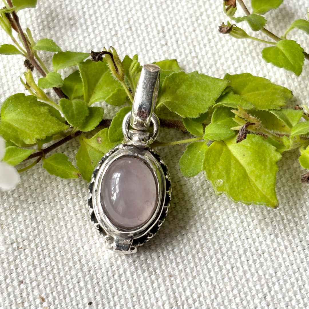 Rose Quartz Sterling Silver Locket Pendant