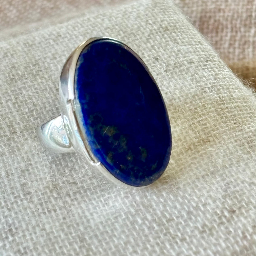 Lapis Lazuli Midnight Silver Ring - Size M