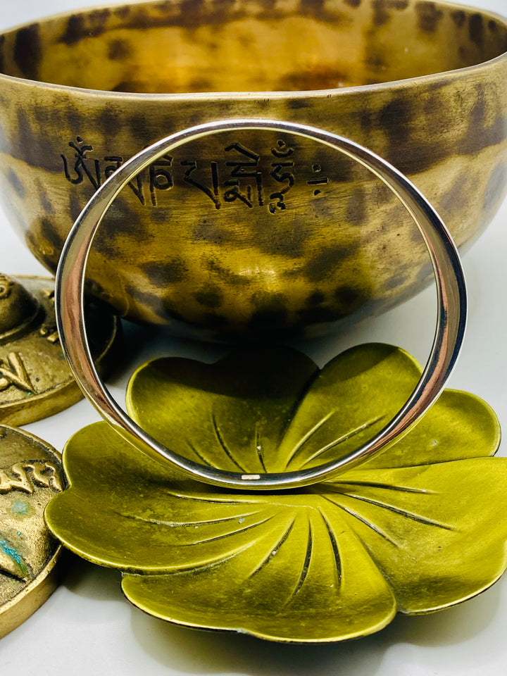 Etched Silver Bangle