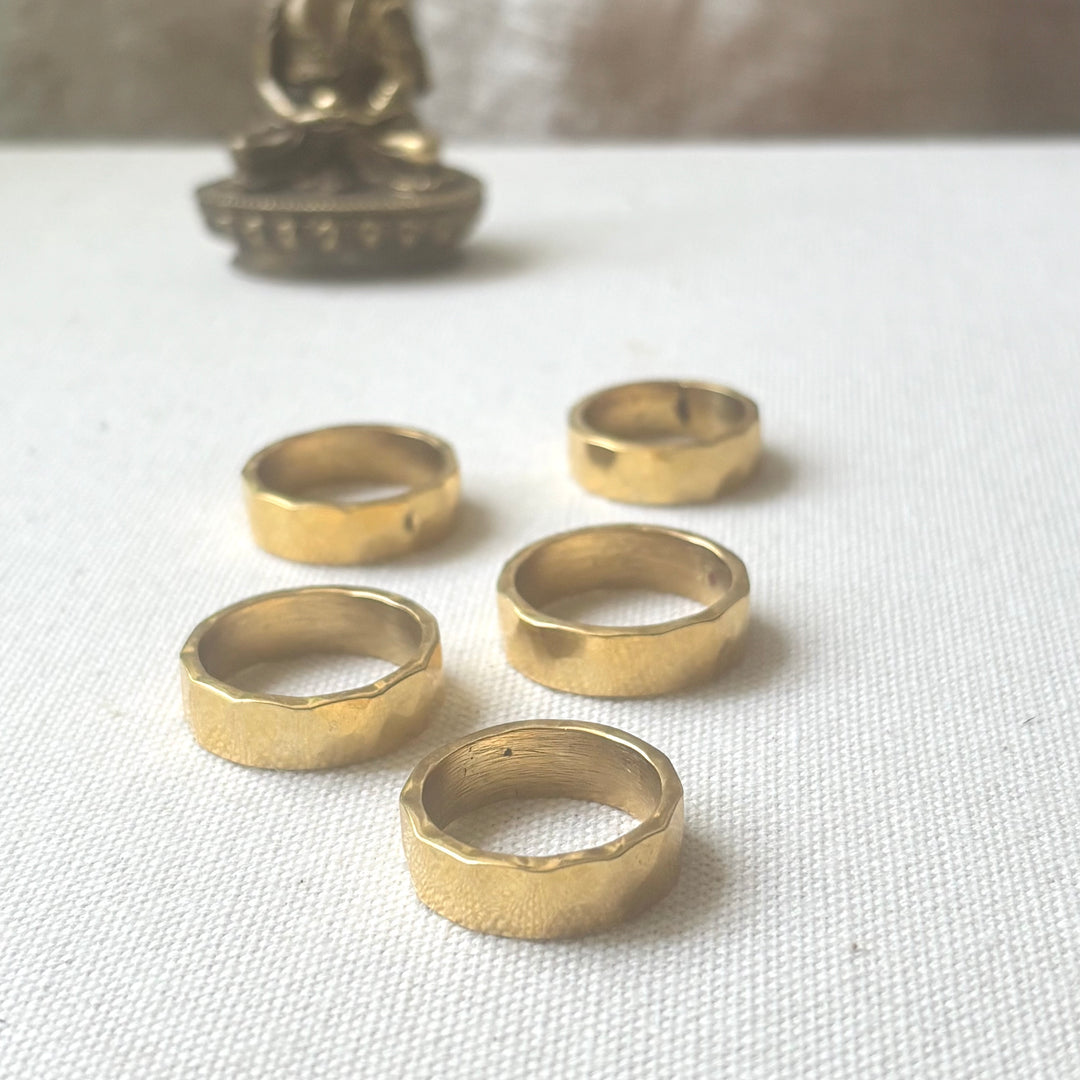 Handmade Hammered Panchadhatu Band Ring