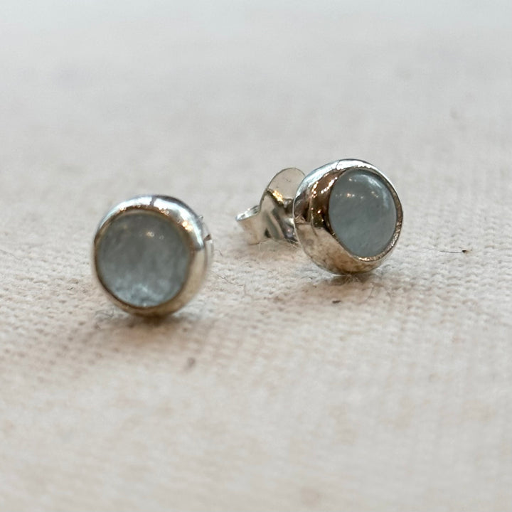 Sterling Silver Aquamarine Stud Earrings