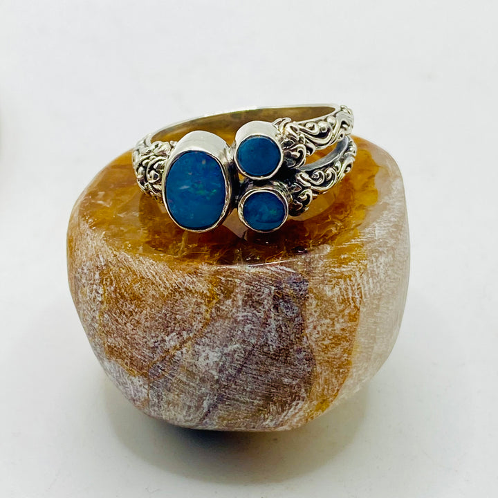 3 Stone Opal Ring