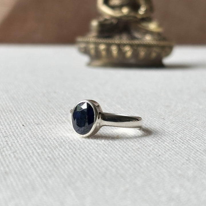 Handmade Sapphire Sterling Silver Ring – Sizes L, N & O