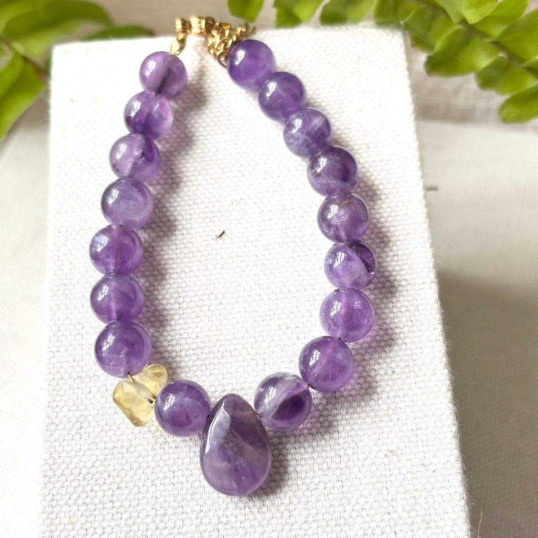Amethyst Bracelet with Citrine Accent