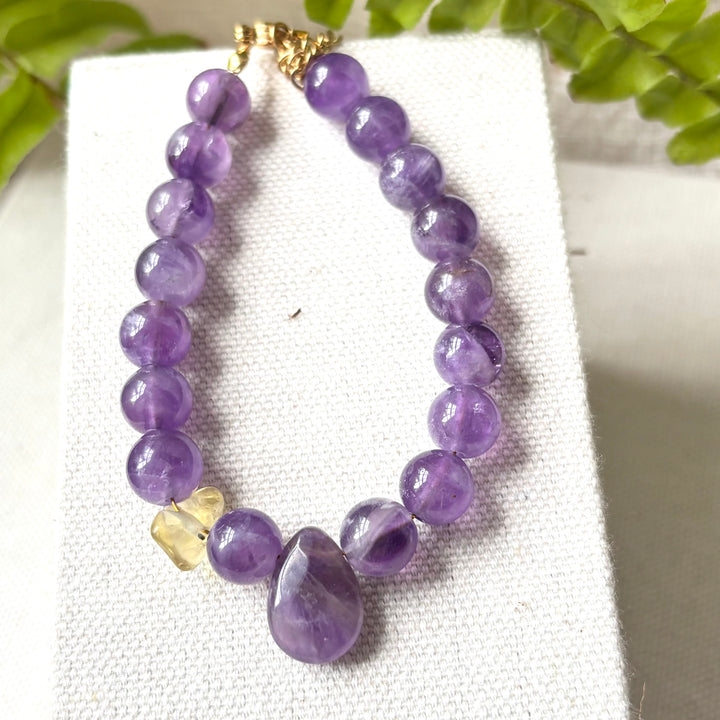 Amethyst Bracelet with Citrine Accent