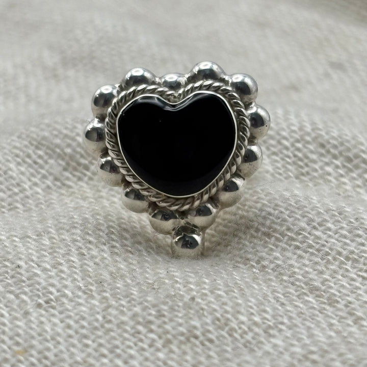 Midnight Heart Black Onyx Ring