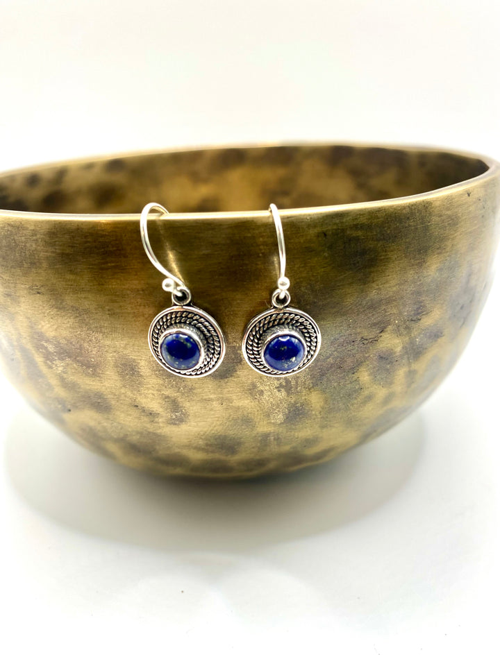 Blue Spiral Earrings