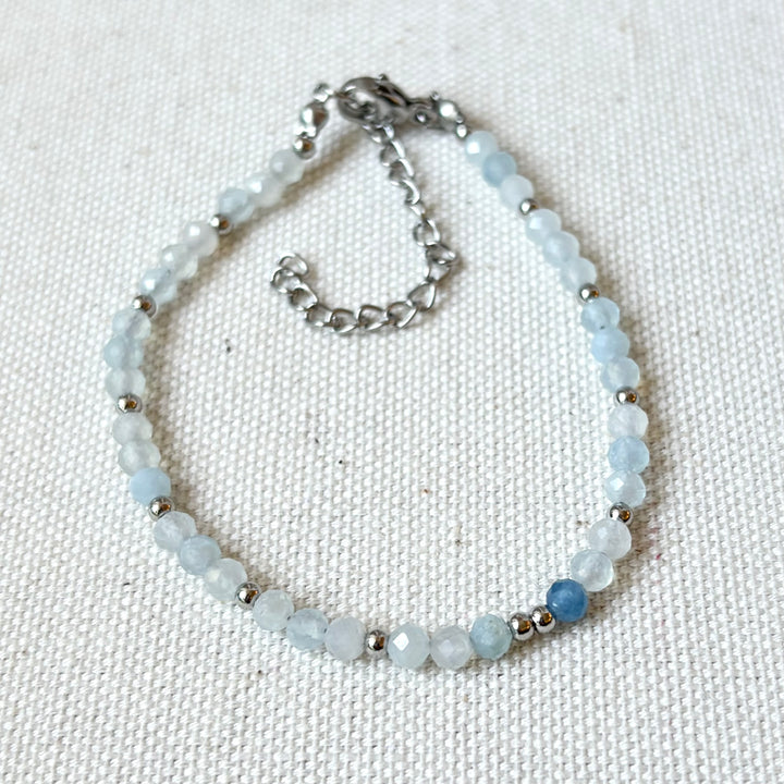Aquamarine Faceted Bracelet
