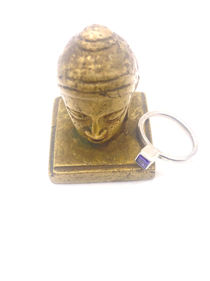 Square Lilac Zirconia Ring