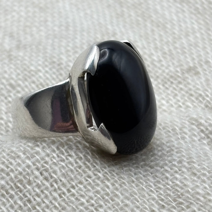 Midnight Black Onyx Claw Ring