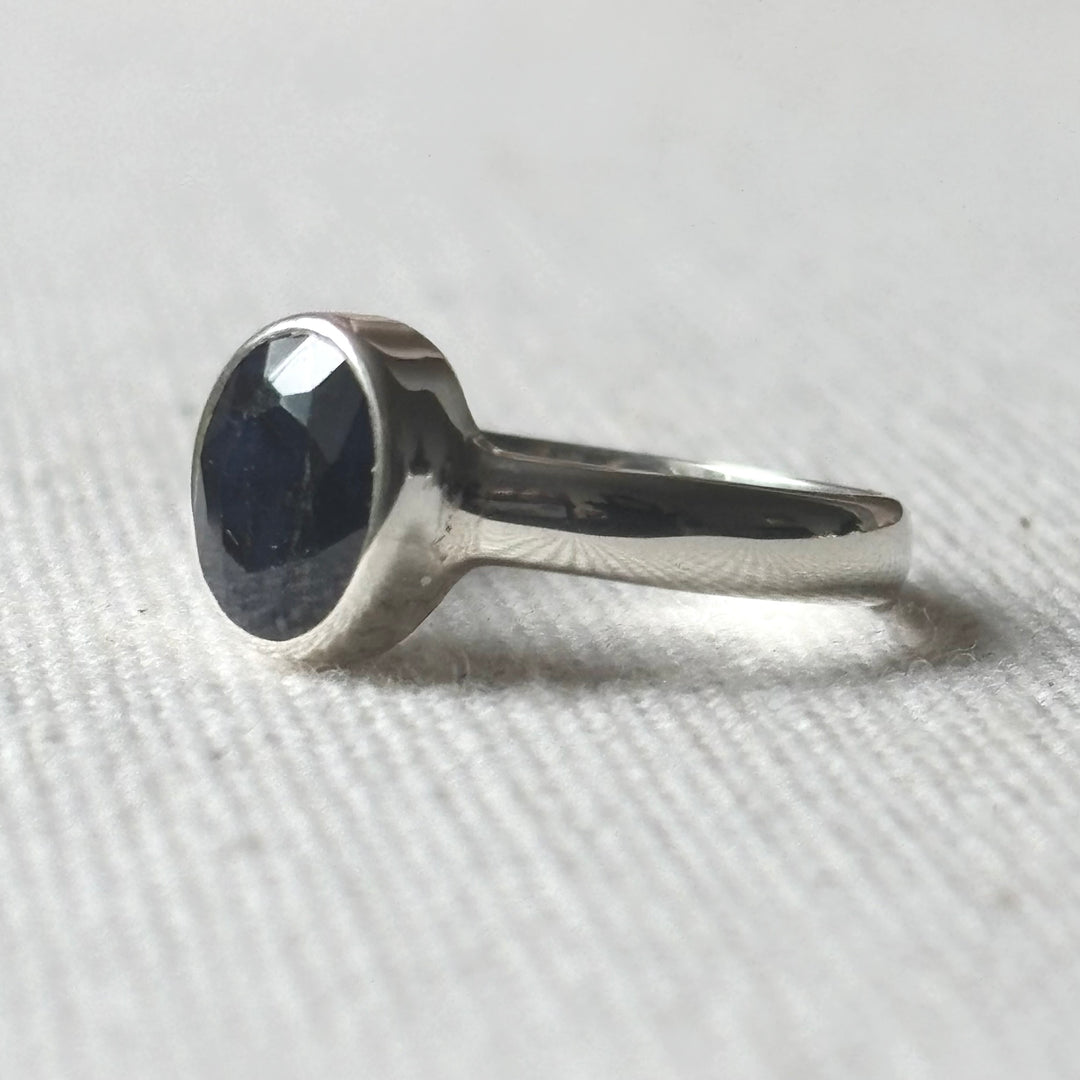 Handmade Sapphire Sterling Silver Ring – Sizes L, N & O