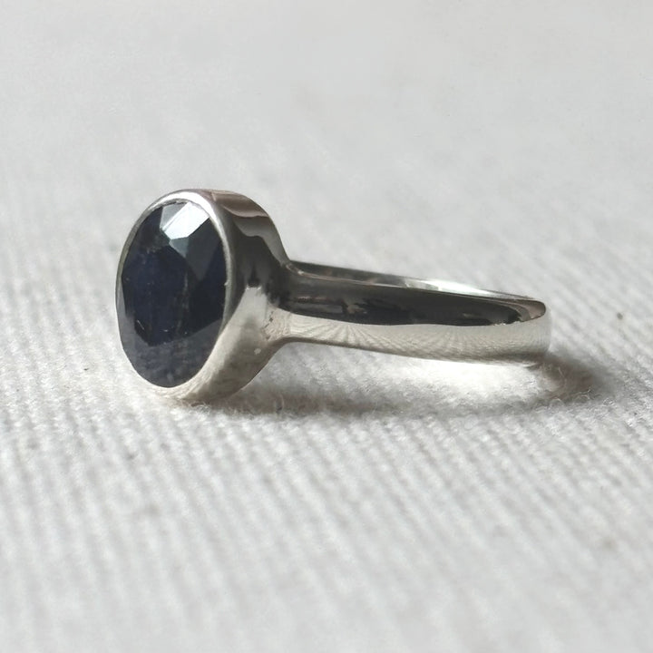 Handmade Sapphire Sterling Silver Ring – Sizes L, N & O