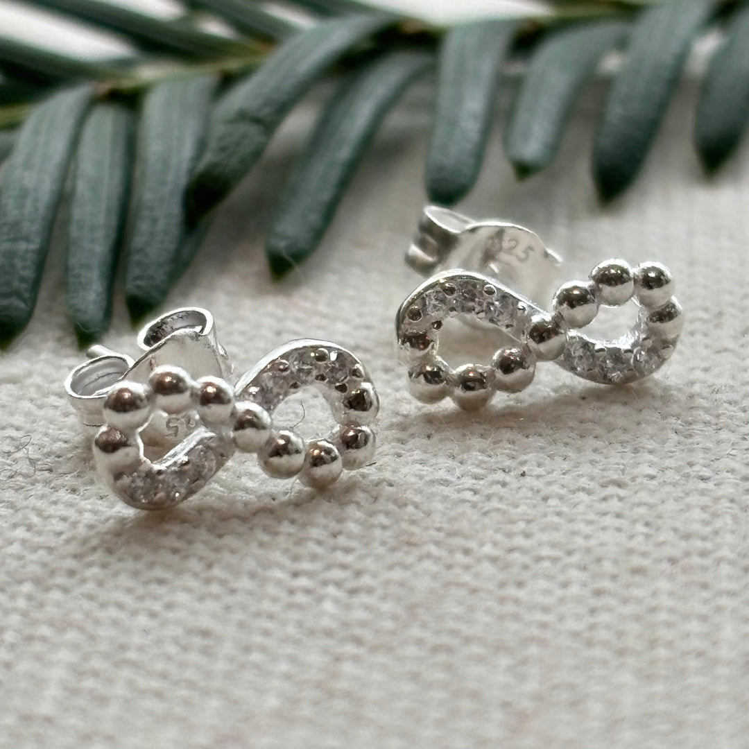 Sterling silver infinity stud earrings