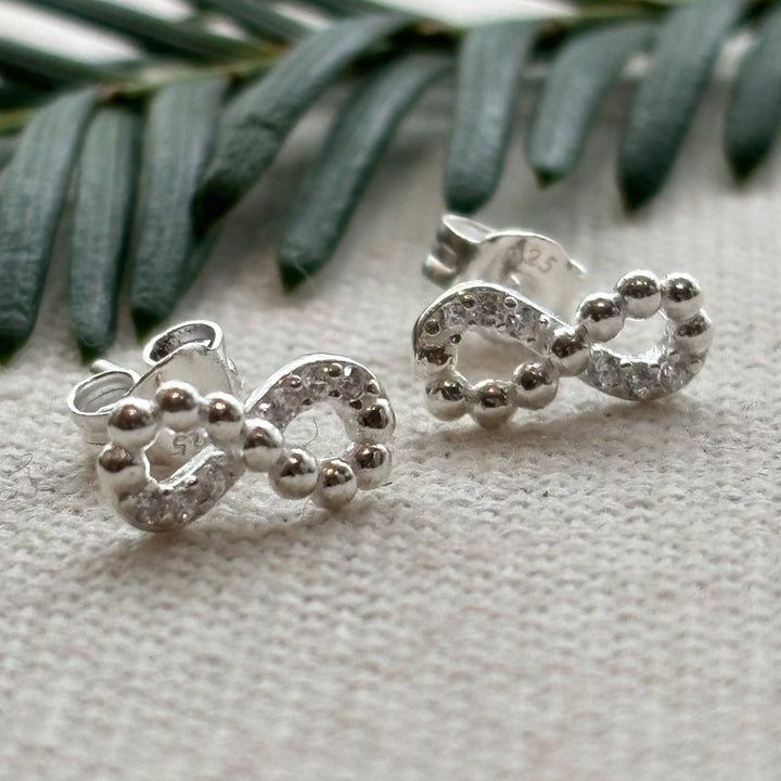 Sterling silver infinity stud earrings
