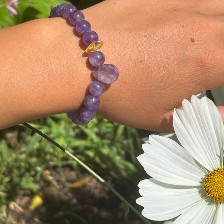 Amethyst Bracelet with Citrine Accent