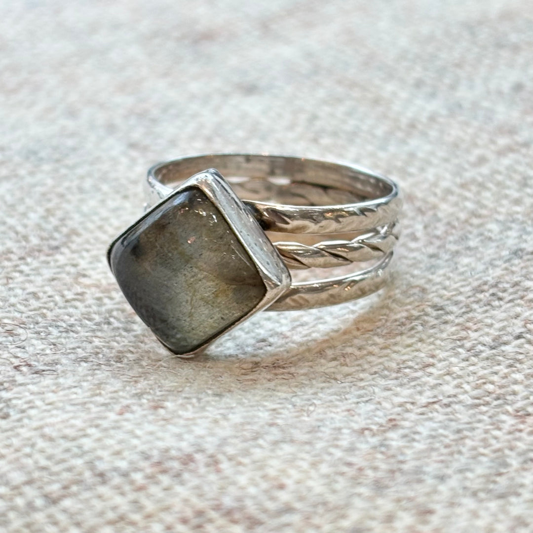 Labradorite Square Ring