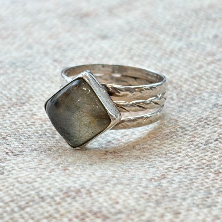 Labradorite Square Ring