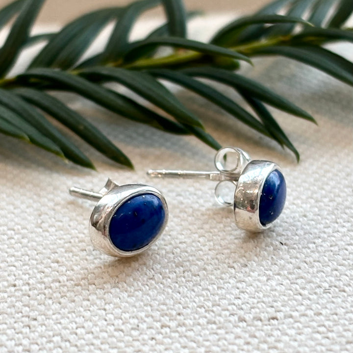 Sterling Silver Lapis Lazuli Stud Earrings