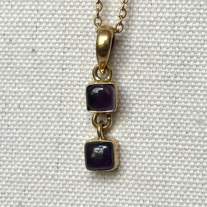 Handmade Two-Stone Amethyst Panchadhatu Necklace