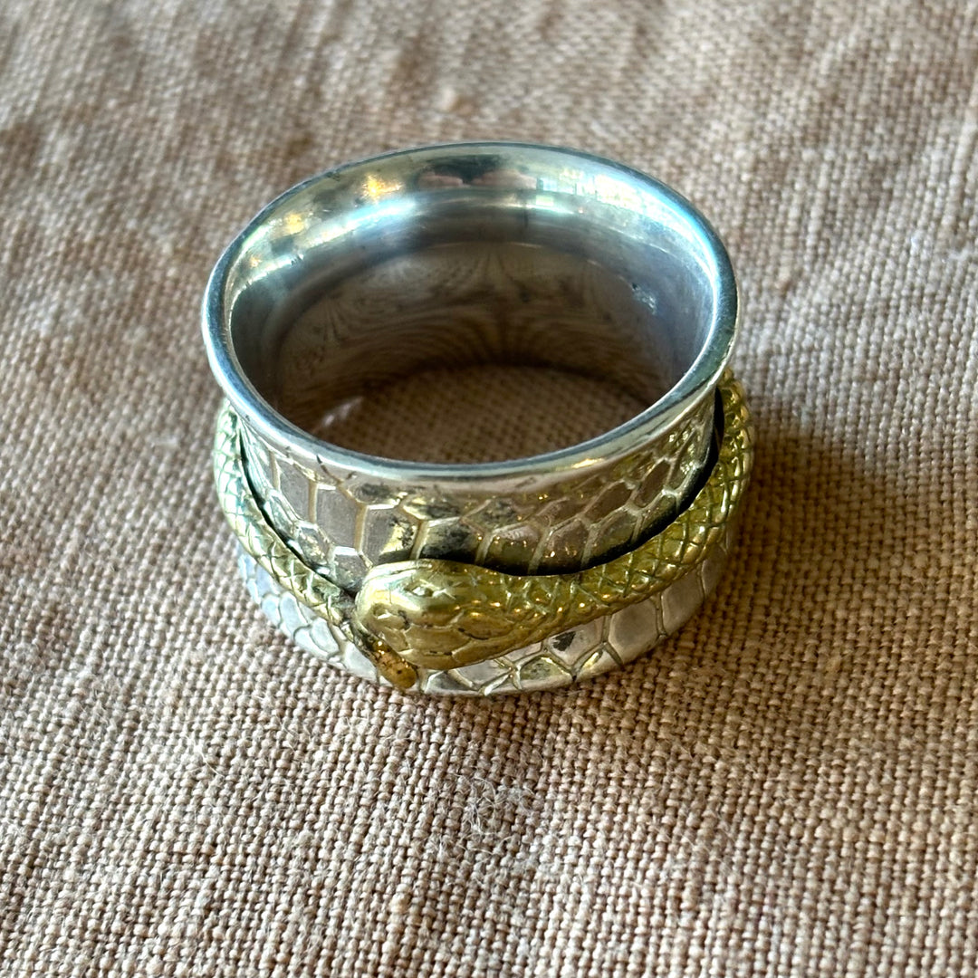 Silver Snake Spin Ring