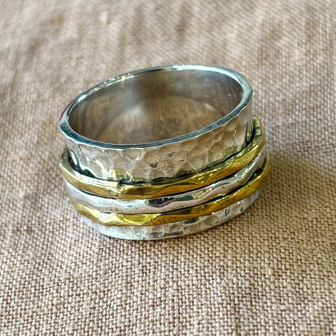 Silver and Brass Spinning Ring