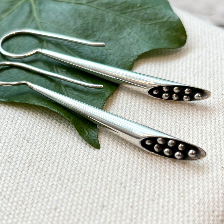 Sterling Silver Tubular Drop Earrings