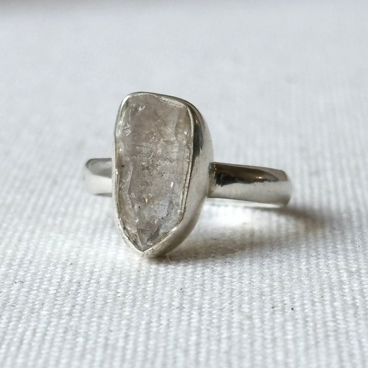 Raw Quartz Sterling Silver Ring – Size S
