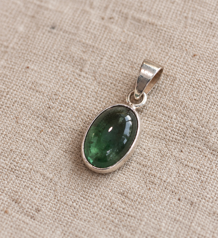 Handmade Sterling Silver Green Tourmaline Pendant