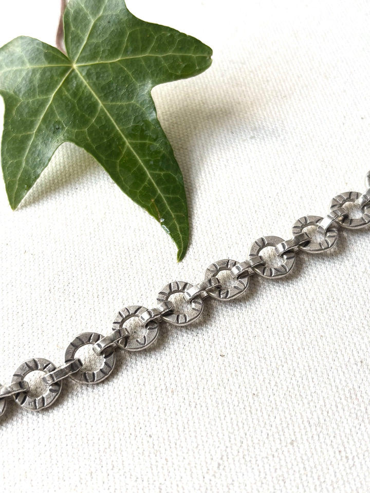 Handmade Sterling Silver Sun Disc Bracelet