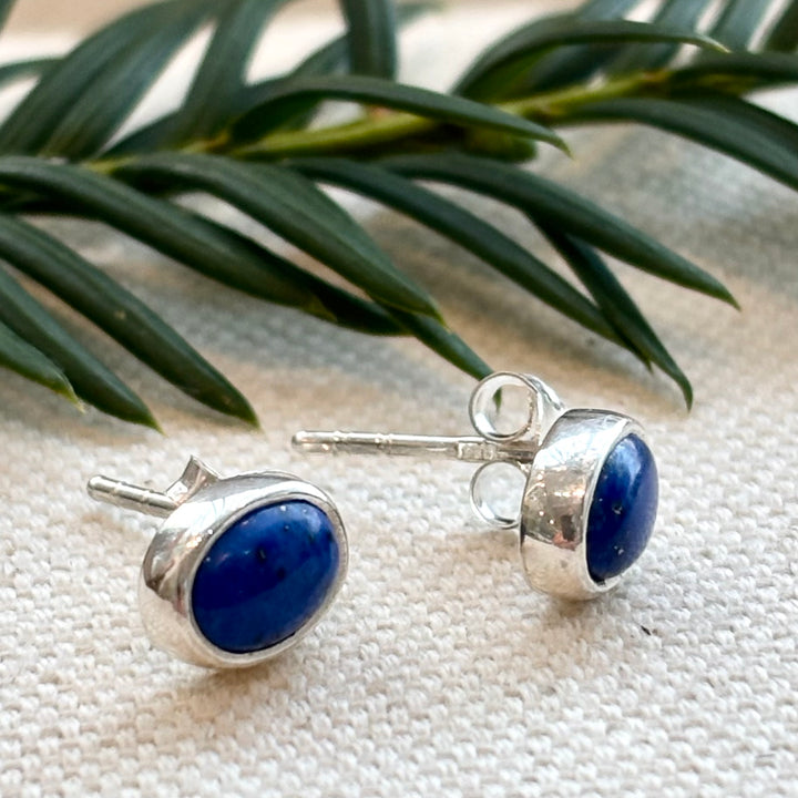 Sterling Silver Lapis Lazuli Stud Earrings