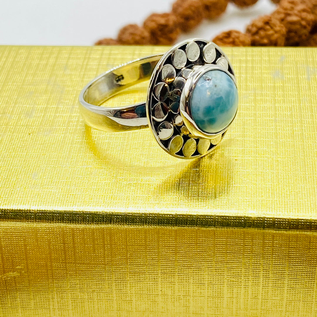 Larimar Flower Ring