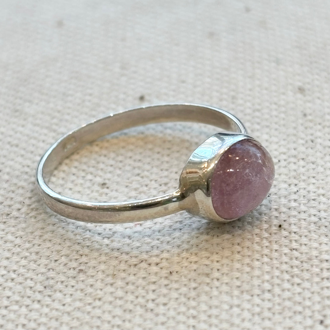 Pink Tourmaline Sterling Silver Ring – Size Q