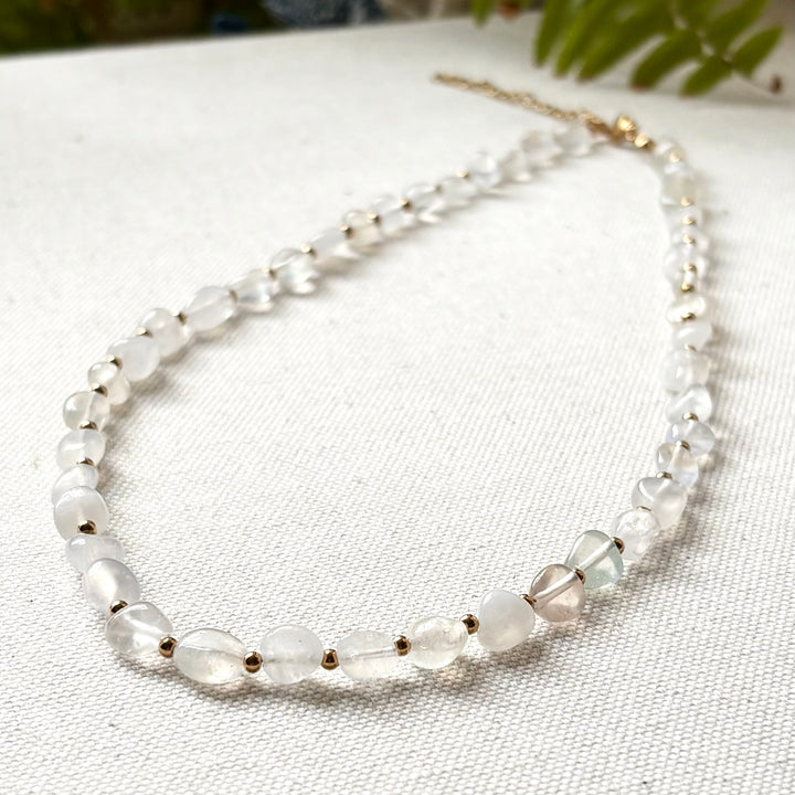 Moonstone & Gold Necklace | 16–18 Inch Adjustable