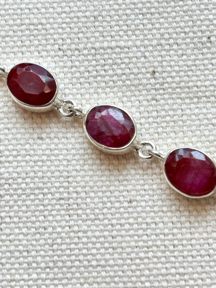 Sterling Silver Ruby Bracelet