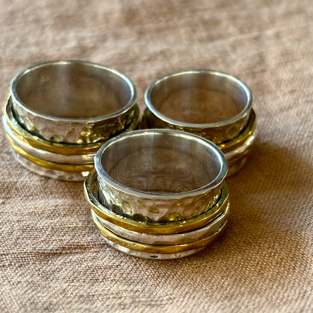 Silver and Brass Spinning Ring