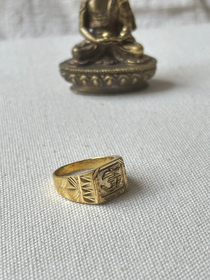 Panchadhatu Om Signet Ring