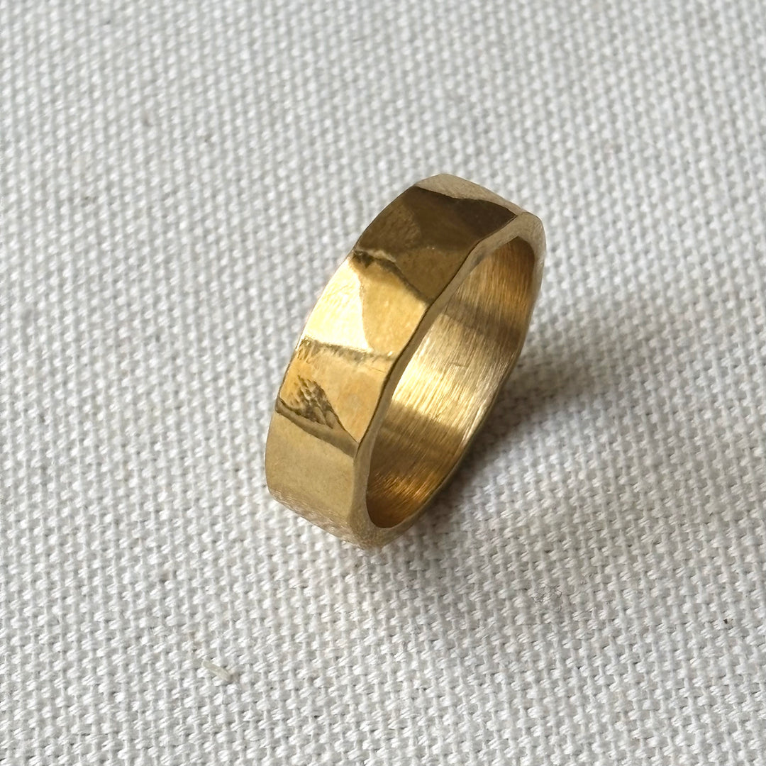 Handmade Hammered Panchadhatu Band Ring