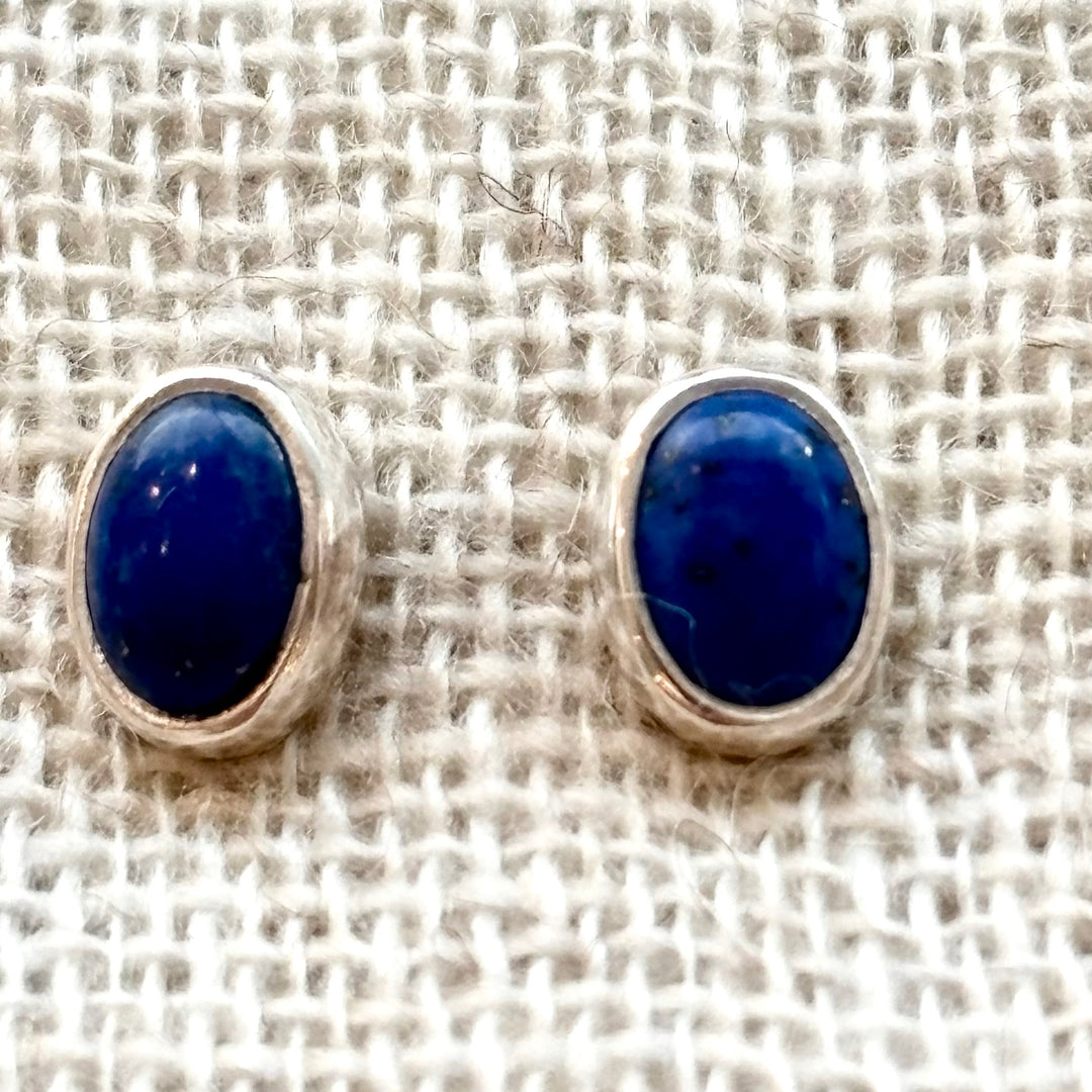 Sterling Silver Lapis Lazuli Stud Earrings