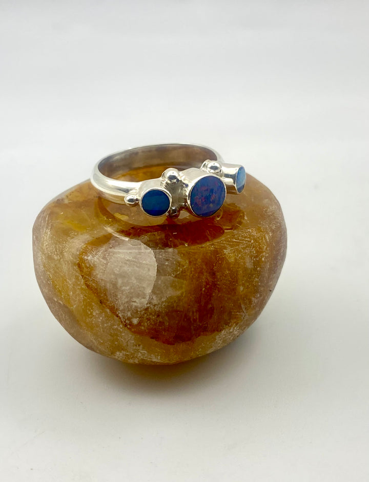 Australian Opal Triple Ring