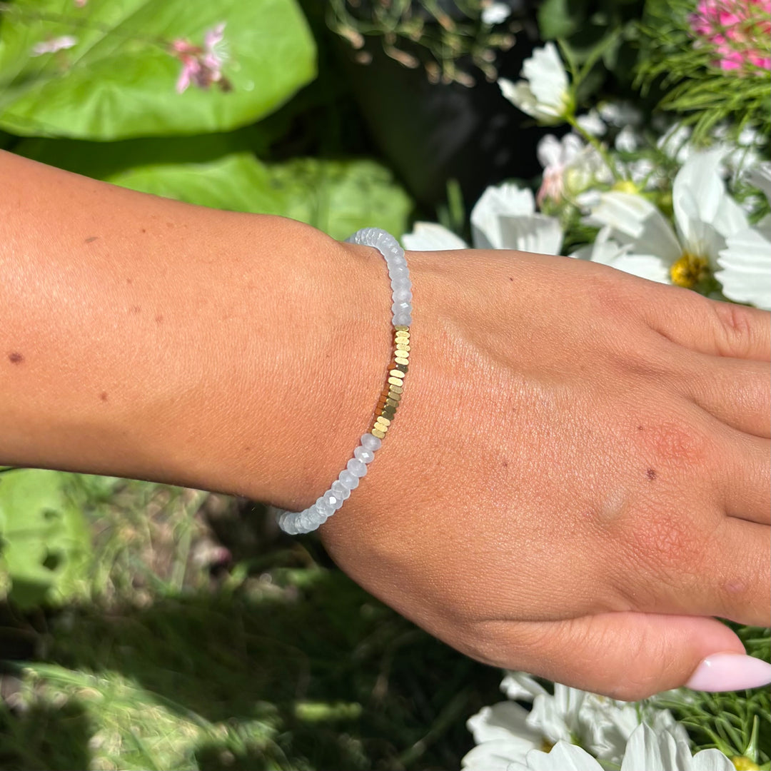 Aquamarine & Gold Bead Bracelet