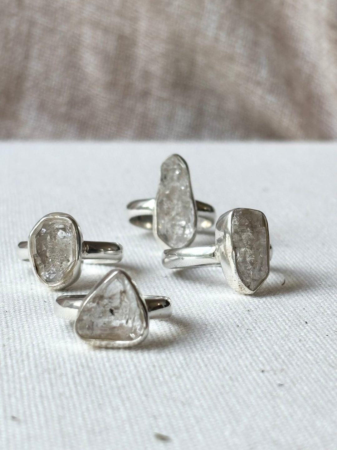 Raw Quartz Sterling Silver Ring – Size Q
