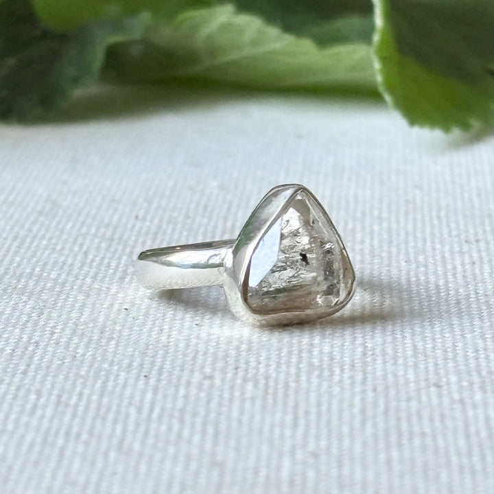 Raw Included Quartz Sterling Silver Ring – Size N