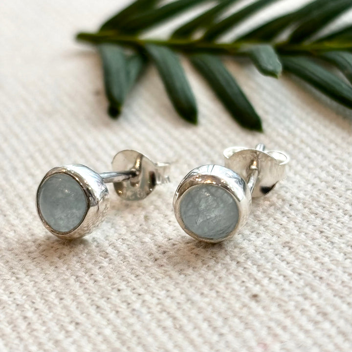 Sterling Silver Aquamarine Stud Earrings