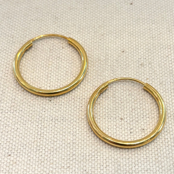 Gold Hoop Earrings – 25mm (Small to Medium)