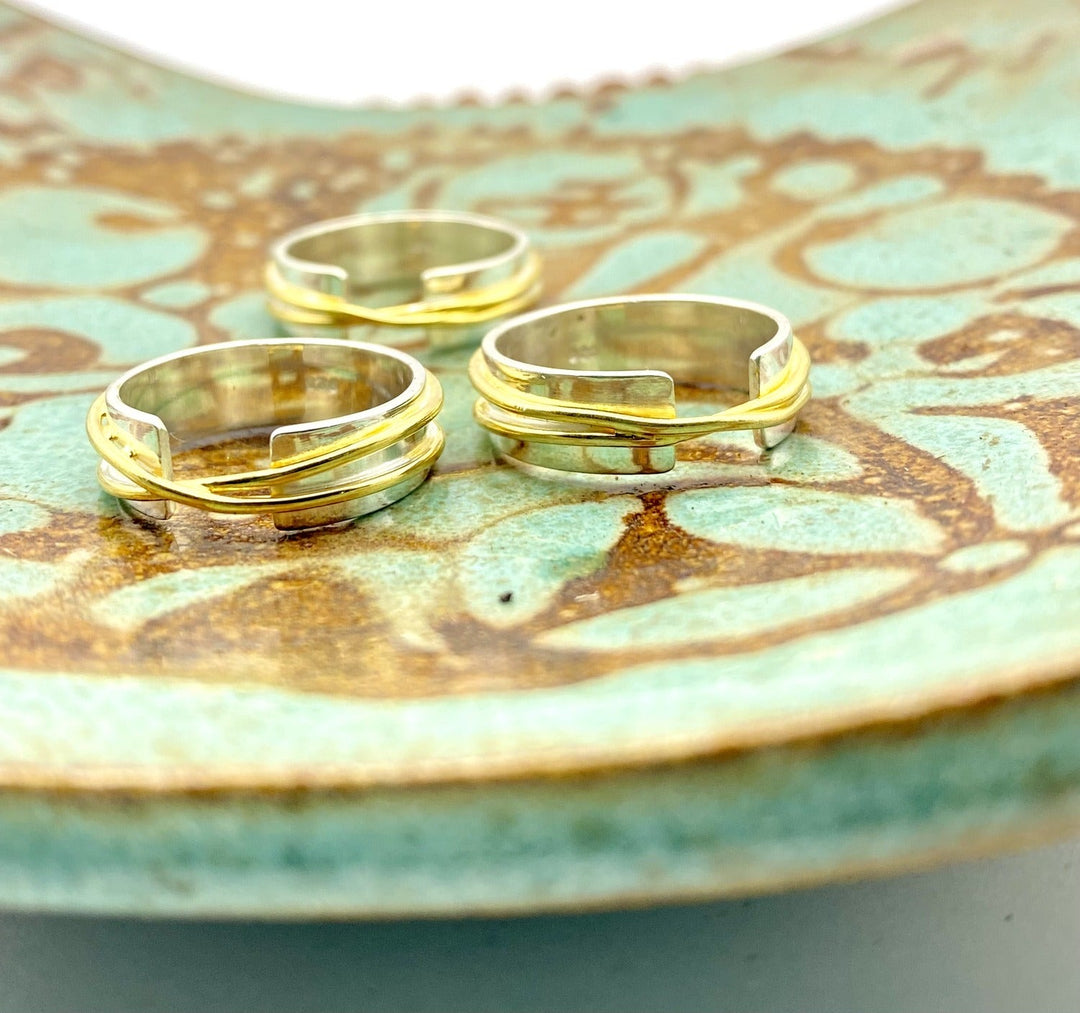 Silver Ring with Gold