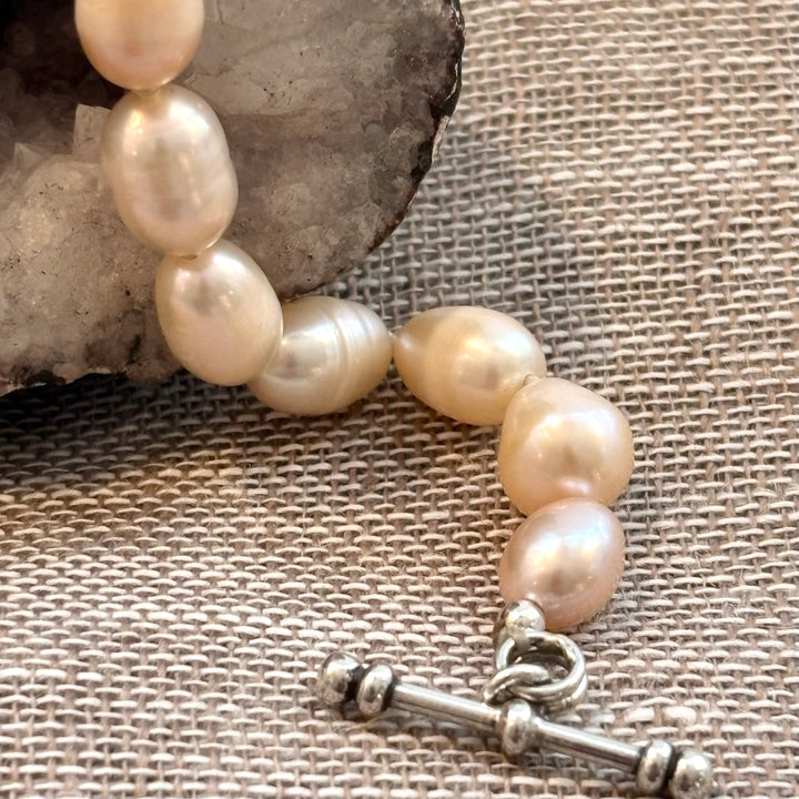 Peach Freshwater Pearl Bracelet