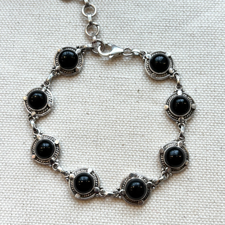 Black Onyx Sterling Silver Bracelet