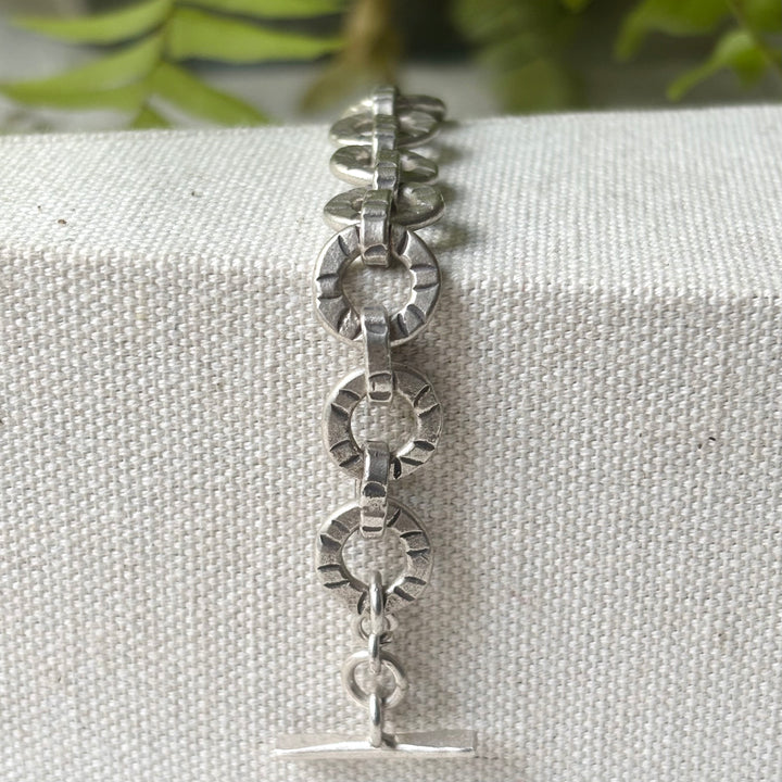 Handmade Sterling Silver Sun Disc Bracelet