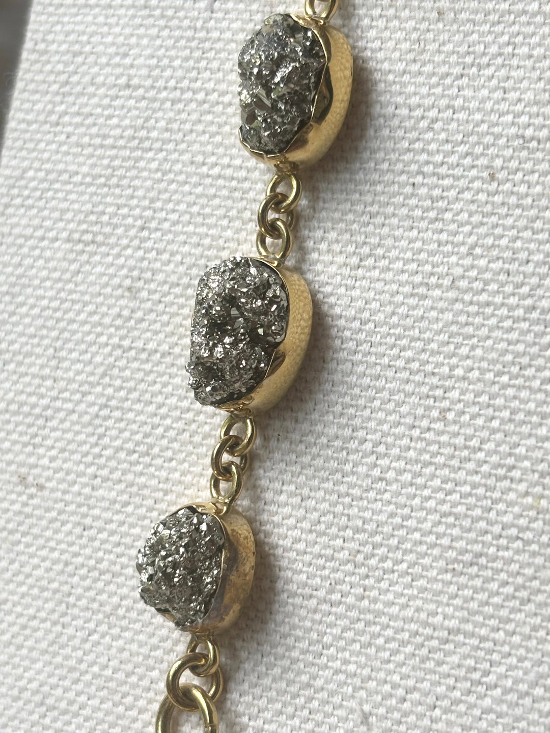 Handmade Panchadhatu Pyrite Druzy Bracelet